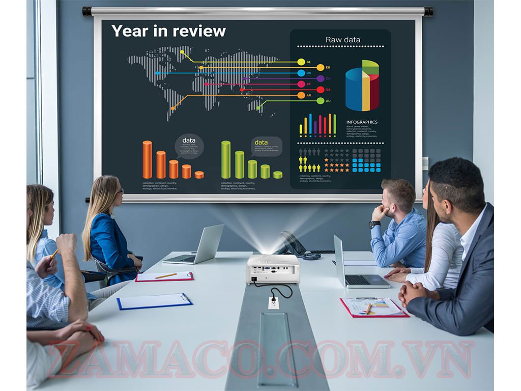 Máy chiếu gần Optoma EH412ST Máy chiếu gần Optoma EH412ST - Chiếu màn 100" ở khoảng cách 1.1m