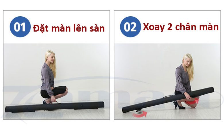 Màn chiếu để sàn EXZEN 110inch di động, nhỏ gọn man chieu de san exzen zamaco
