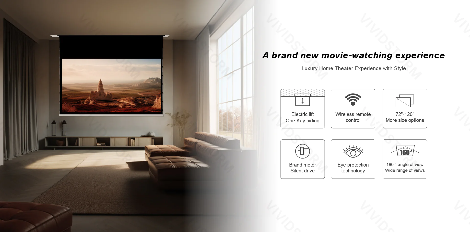 Màn chiếu âm trần VIVIDSTORM VPCLW120H 120 Inch (16:9) Man chieu am tran Vividstorm VPCLW100H 100 Inch 02