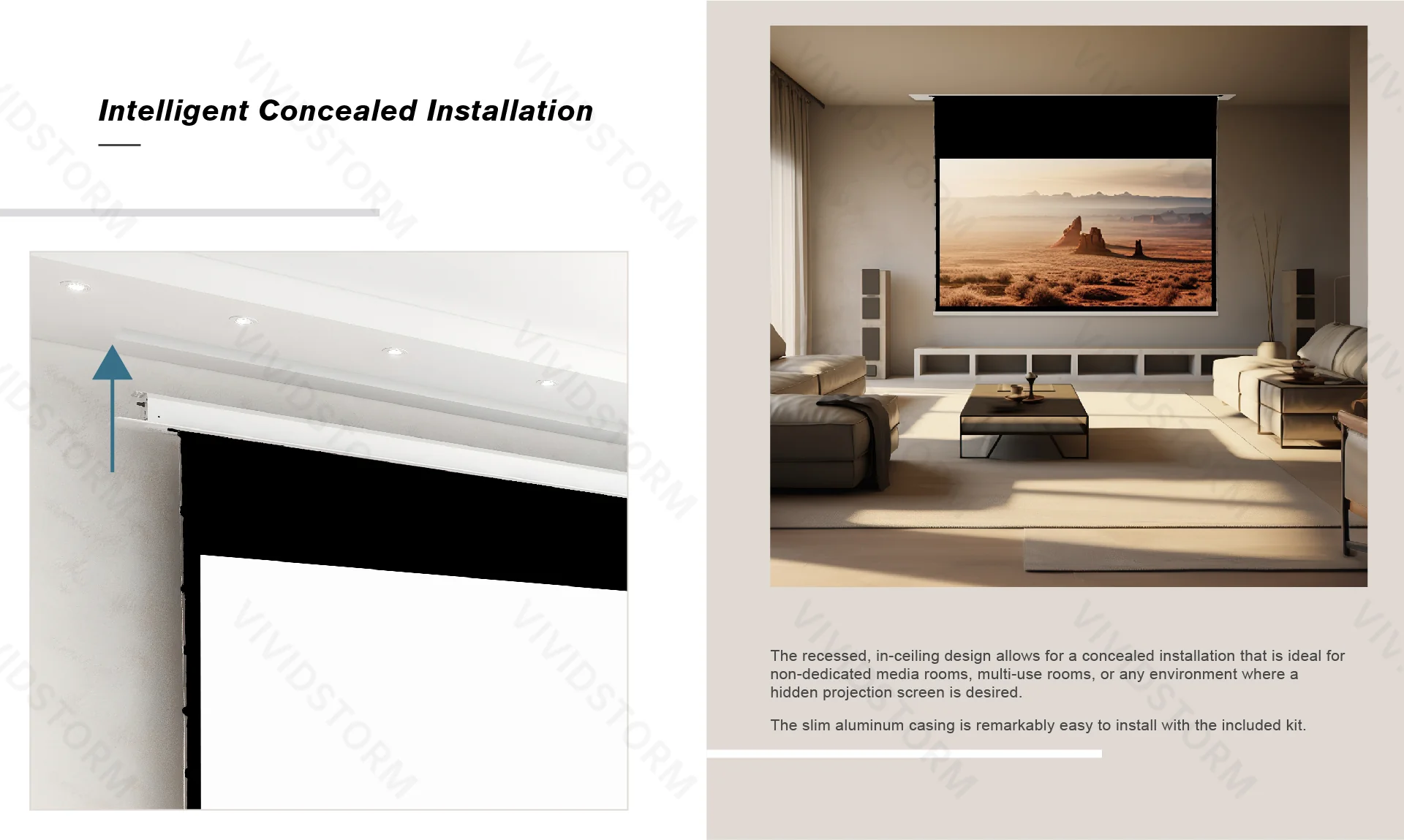 Màn chiếu âm trần VIVIDSTORM VPCLW120H 120 Inch (16:9) Man chieu am tran Vividstorm VPCLW100H 100 Inch 05