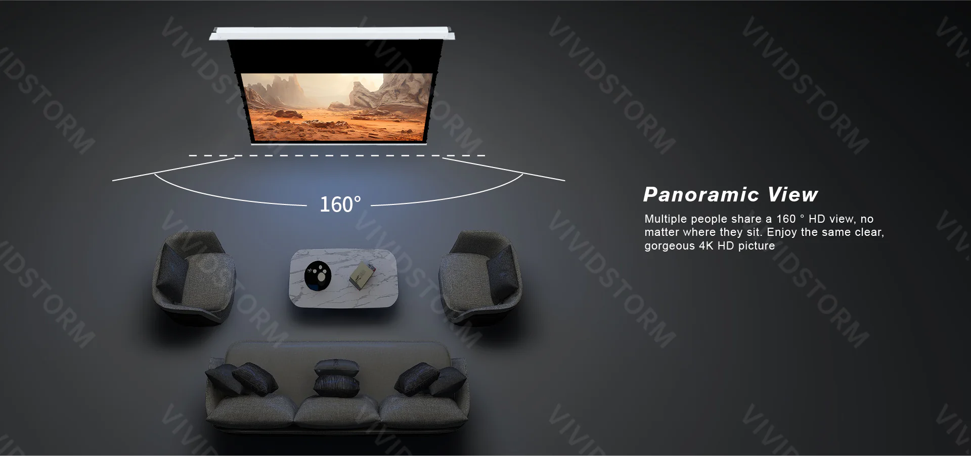 Màn chiếu âm trần VIVIDSTORM VPCLW120H 120 Inch (16:9) Man chieu am tran Vividstorm VPCLW100H 100 Inch 07