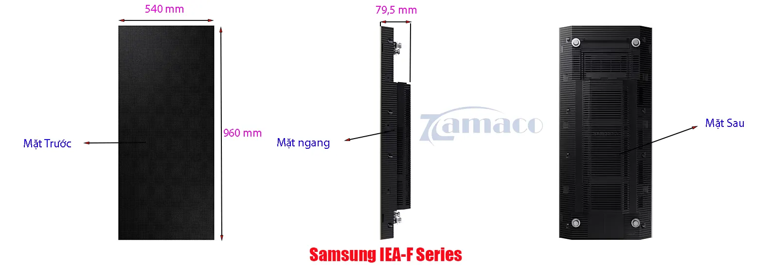 Kích thước của màn hình LED SamSung IEA-F P1.5