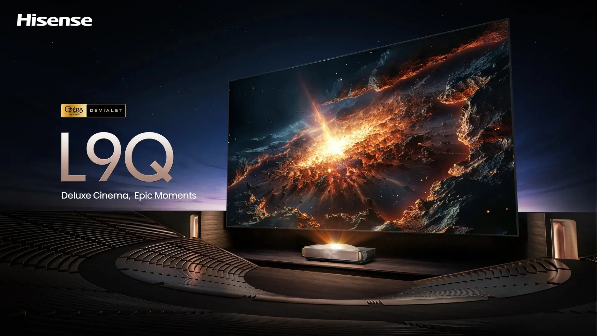 Máy chiếu siêu gần Hisense L9Q Triple Laser – Công nghệ LPU™, chiếu tối đa 200 inch