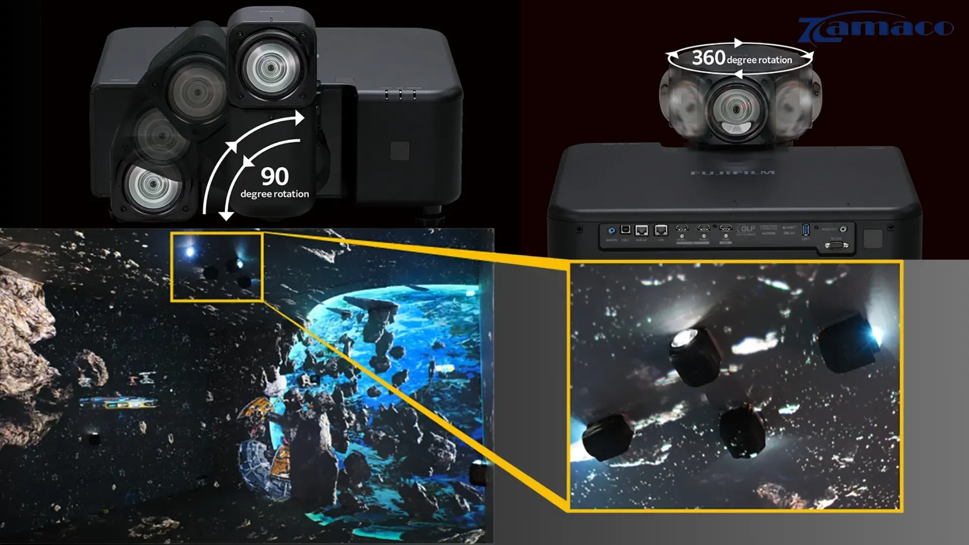 Máy Chiếu Ultra-Short Throw Fujifilm FP-ZUH6000 – 4K UHD, 6.000 Lumens, 360° xoay ống kính