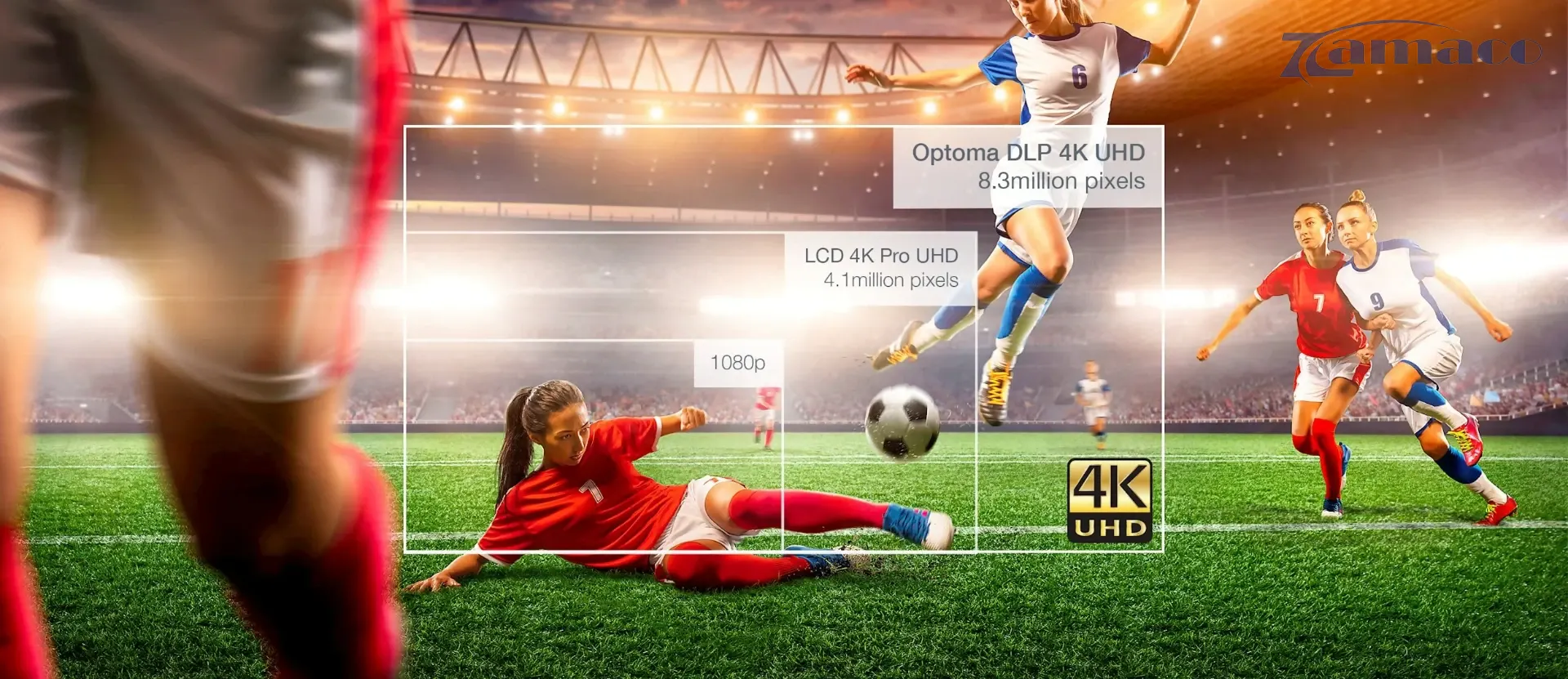 Máy Chiếu Laser Optoma ZK810TST Độ phân giải 4K UHD với gam màu chuẩn Rec.709 và DCI-P3