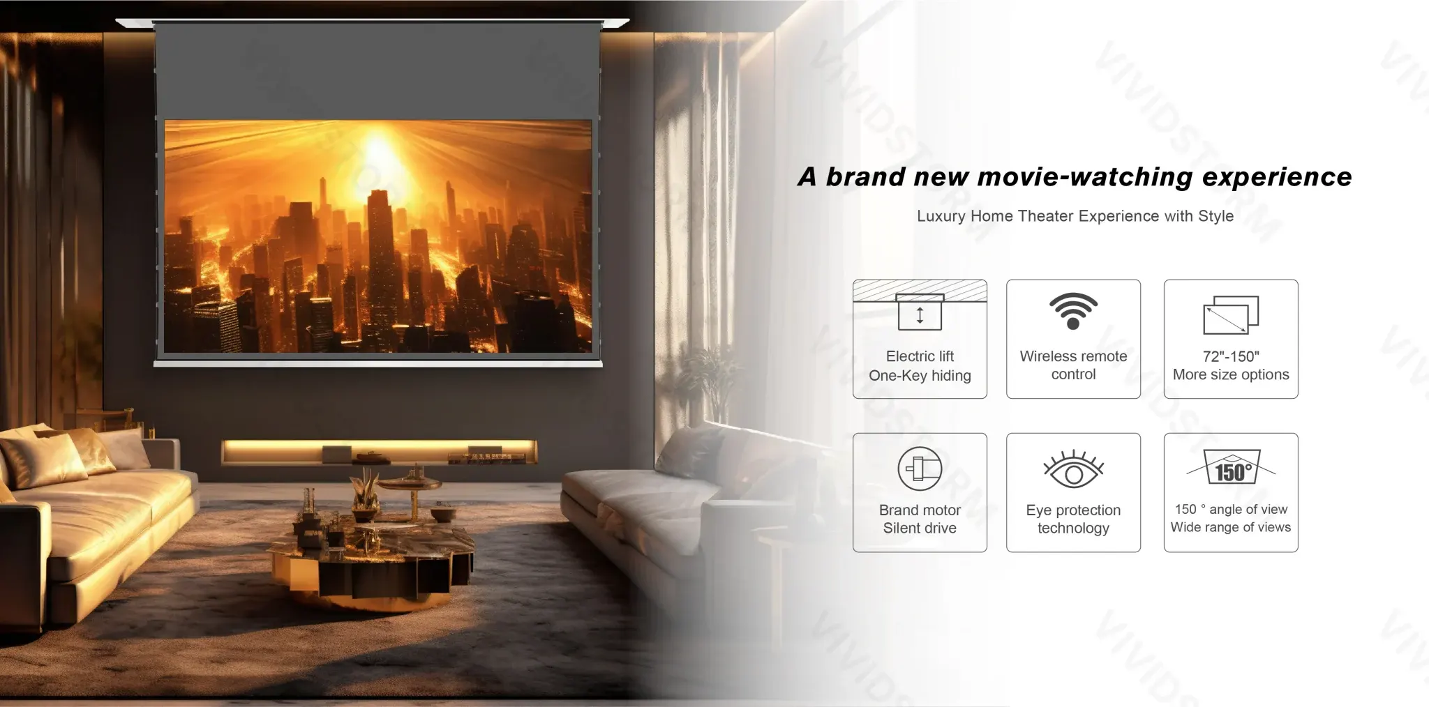 Màn chiếu âm trần quang học VIVIDSTORM VPCLALR92H 92 inch – Chiếu xa mc3 2