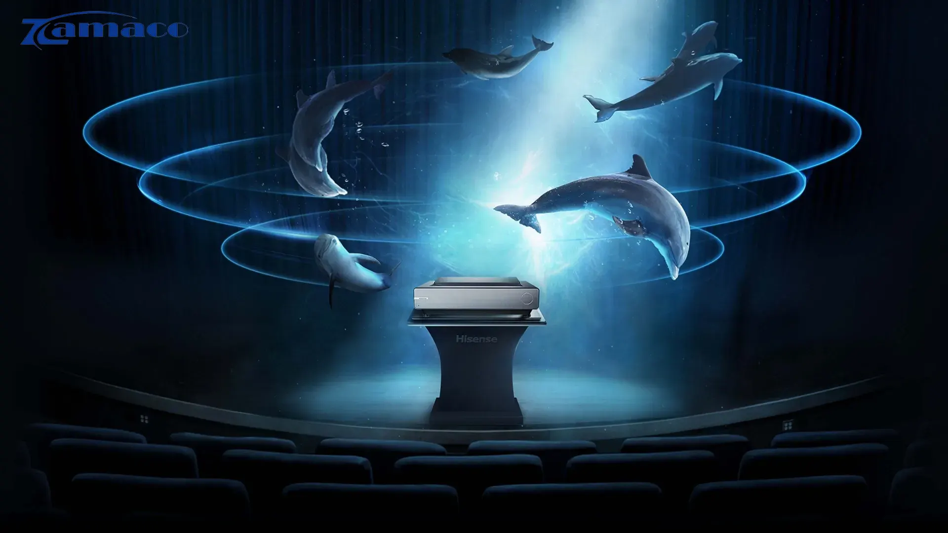 Máy chiếu 4K Hisense PX1-PRO Âm thanh sống động Dolby Atmos 30W tích hợp