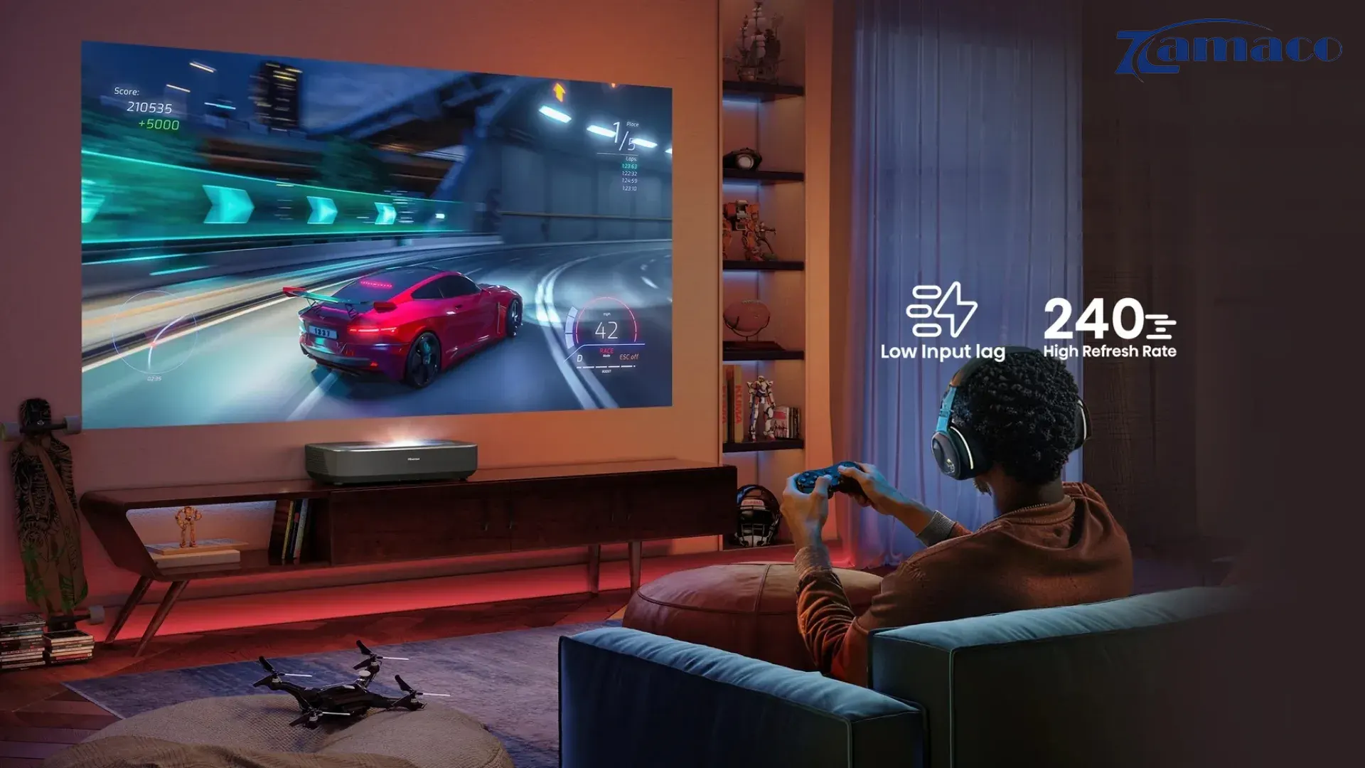 Máy chiếu 4K Hisense PL2 Smart TV tích hợp và hỗ trợ chơi game