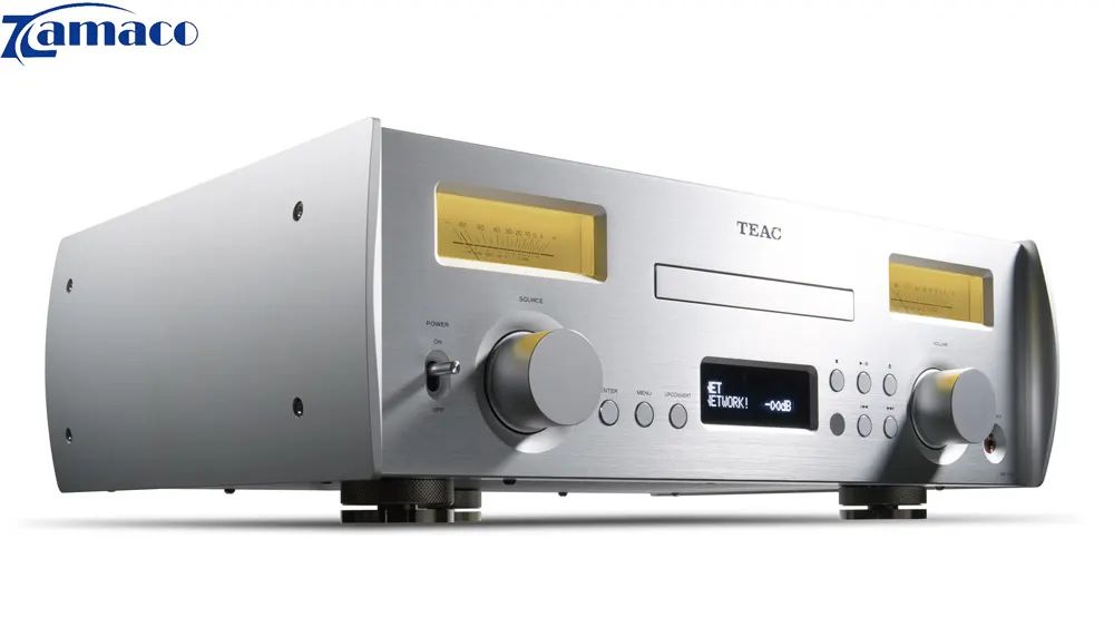 Đầu CD Teac NR-7CD Đầu CD TEAC NR-7CD cao cấp với thiết kế nhôm nguyên khối, tích hợp màn hình hiển thị và đồng hồ VU, mang lại âm thanh Hi-Res chân thực.