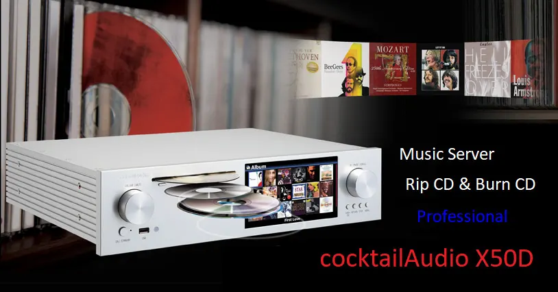 Music Server Cocktail Audio X50D Music Server Cocktail Audio X50D cao cấp với màn hình màu lớn, khả năng rip và ghi CD, hỗ trợ phát nhạc chất lượng cao từ nhiều nguồn khác nhau.