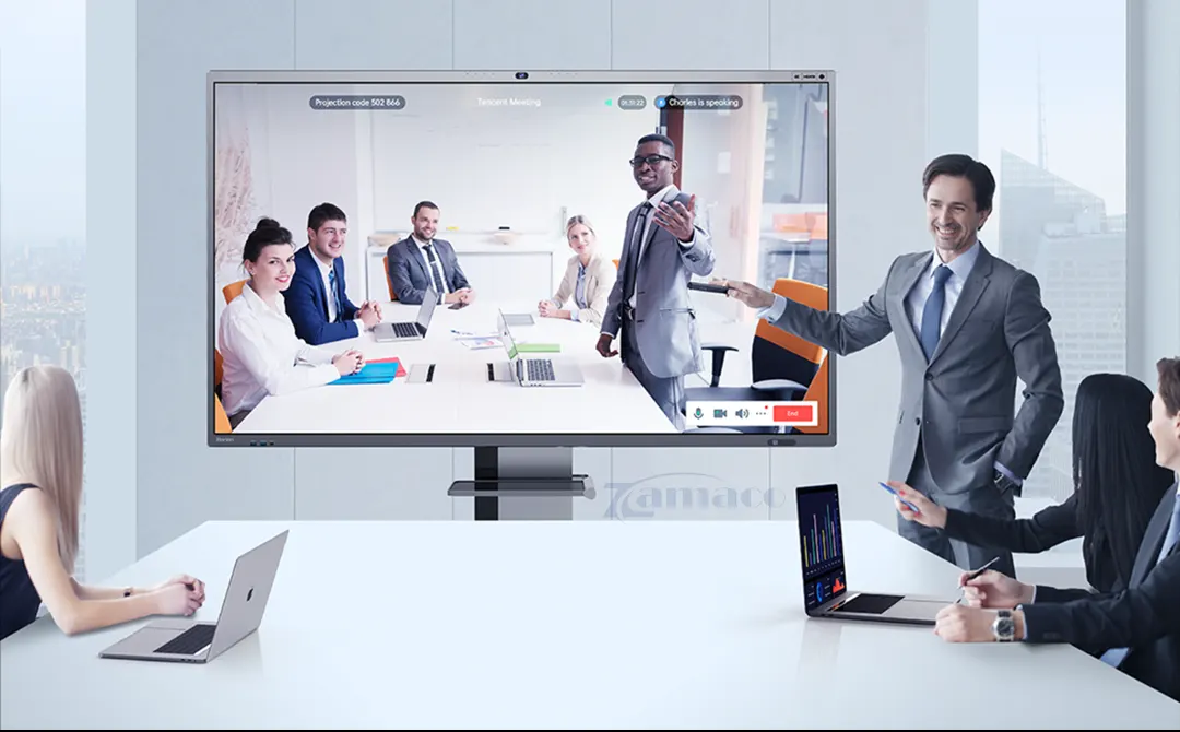 Màn hình tương tác Horion 98M6APro | 4K * 98in * Camera AI Màn hình tương tác Horion hỗ trợ họp trực tuyến chất lượng cao, giúp kết nối nhóm làm việc ở nhiều khu vực khác nhau dễ dàng và hiệu quả.