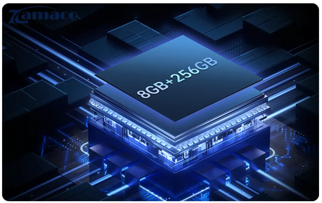 Màn hình tương tác Horion 65K7A | 4K * 65in Chip xử lý mạnh mẽ được minh họa với thông số 8GB RAM và 256GB bộ nhớ trong, biểu tượng cho hiệu suất cao của màn hình tương tác Horion 65K7A.