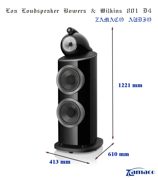LOA CỘT BOWERS & WILKINS 801 D4 SIGNATURE Kích thước của Bowers & Wilkins 801 D4 Signature