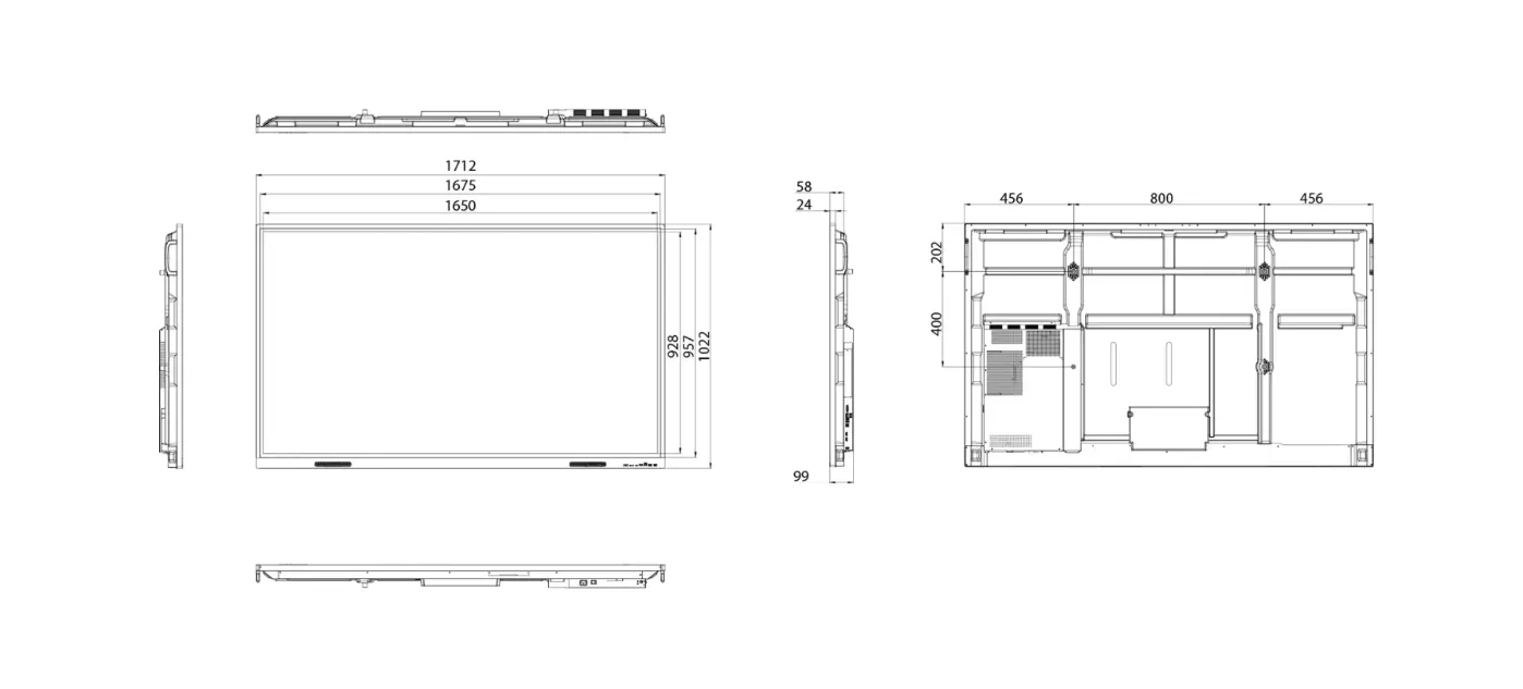 Màn hình tương tác Hisense 75WE3FE - 75 inch Kích thước màn hình tương tác Hisense 75WE3FE