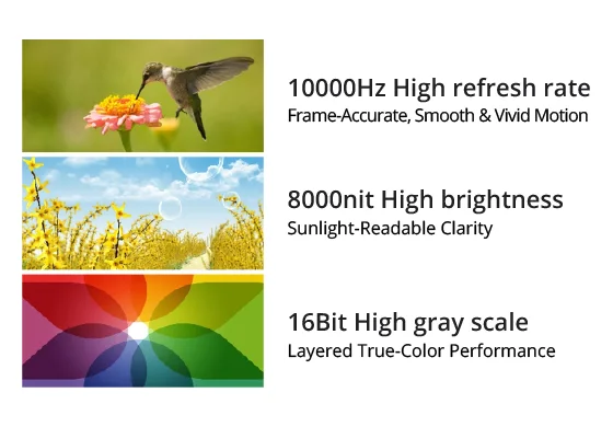 Màn hình LED lưới ngoài trời Absen C siêu nhẹ 12,4 kg/m² xuyên sáng 59% Absen C 8.000 nit, quét 10.000Hz, xám 16 bit