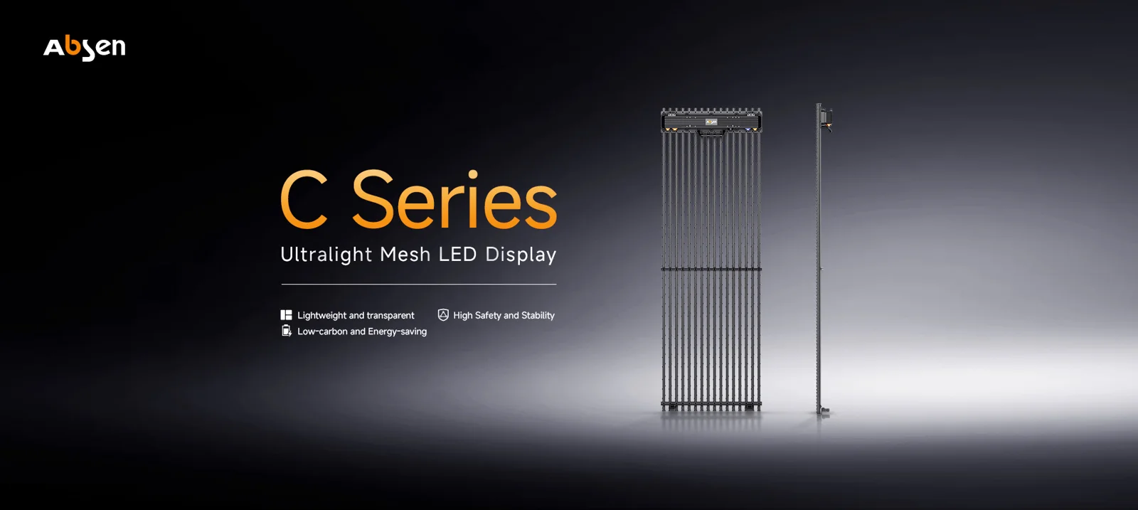 Màn hình LED lưới ngoài trời Absen C siêu nhẹ 12,4 kg/m² xuyên sáng 59% Màn hình LED lưới siêu nhẹ Absen C Series