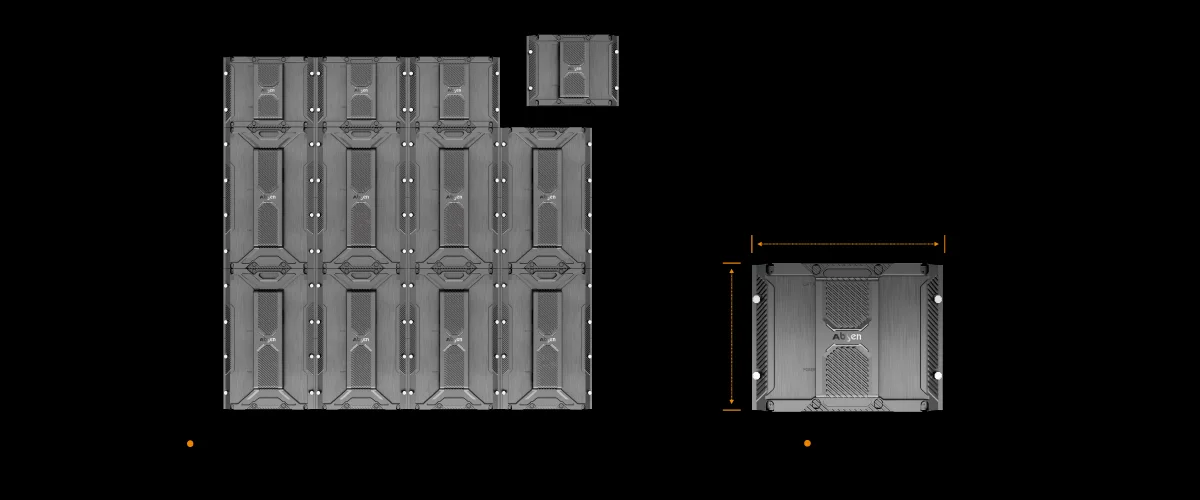 Màn hình LED Absen CPS Series trong nhà P1.86 / P2 / P2.5 panel lắp sẵn Panel Absen CPS 320 × 480 mm và 320 × 240 mm ghép linh hoạt