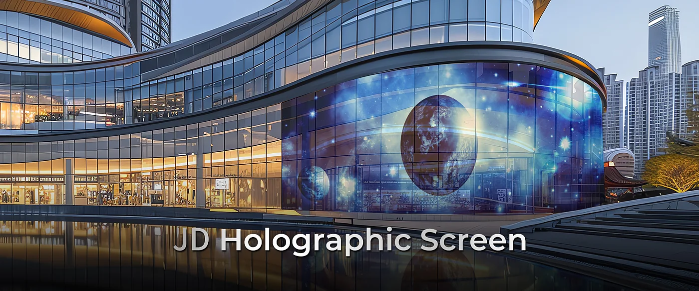 Màn hình LED holographic Absen JD-H trên mặt kính tòa nhà Màn hình LED holographic Absen JD-H trên mặt kính tòa nhà