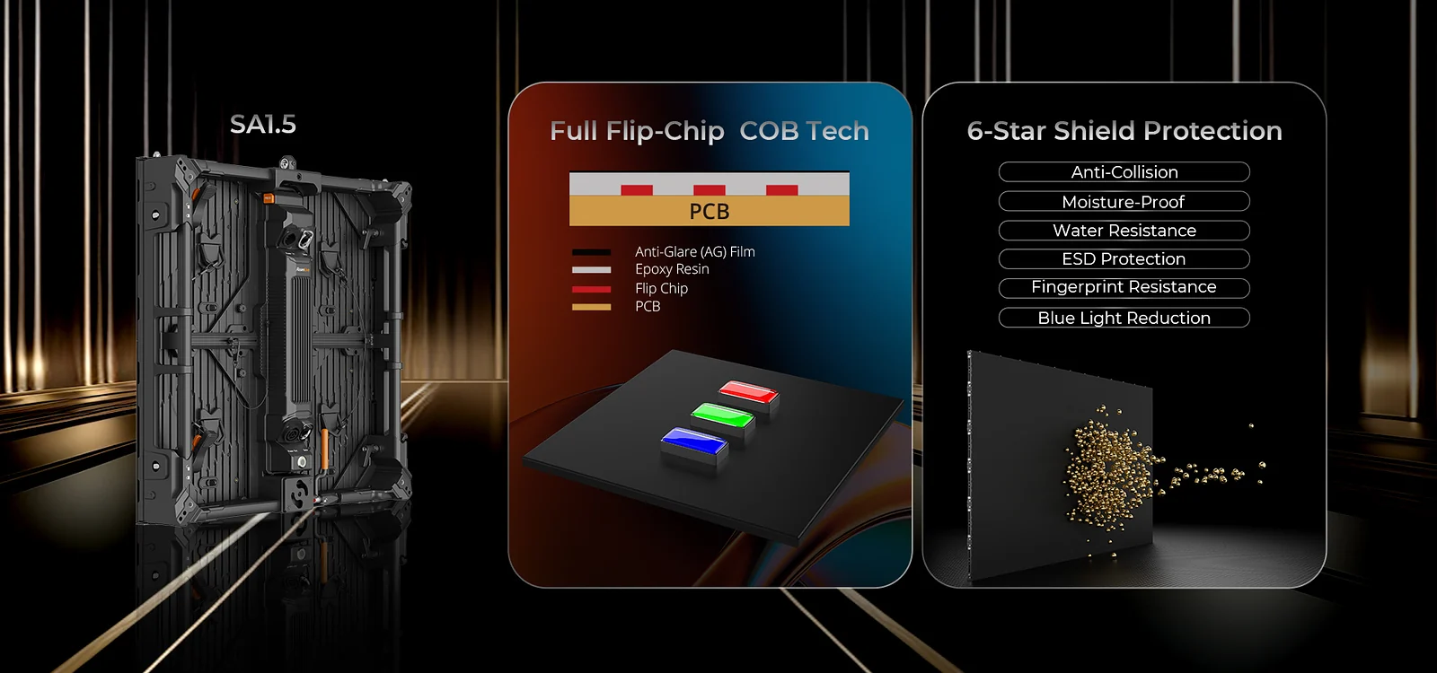 Absen SA1.5 COB flip-chip bảo vệ 6 sao