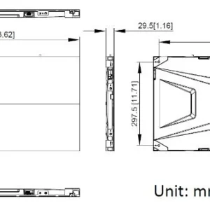 Bản vẽ kích thước Hikvision DS-D4012AW-2FQ 600 × 337,5 × 29,5 mm