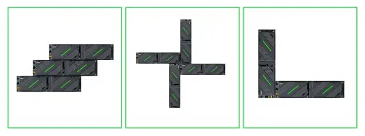 Màn hình LED trong nhà LAMPRO BNXⅡ ghép tự do P1.5 / P1.9 / P2.5 / P3.9 Cabinet LAMPRO BNXⅡ xoay 90 độ ghép chữ T, chữ L