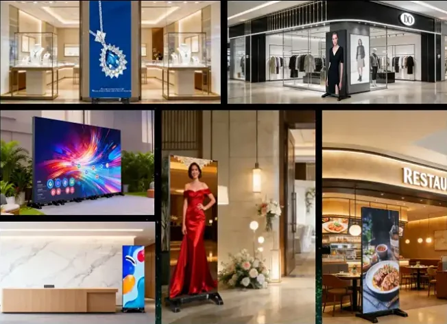 Màn hình LED poster LAMPRO LCM-TV gập được 640 × 1.920 mm P1.2 – P2.5 Ứng dụng LAMPRO LCM-TV cho cửa hàng, nhà hàng, khách sạn