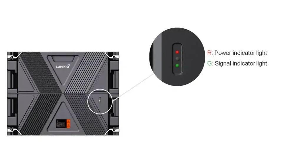 Màn hình LED LAMPRO LDAⅡ – đèn báo nguồn và tín hiệu