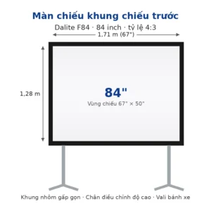 Màn chiếu khung chiếu trước Dalite F84 84 inch tỷ lệ 4:3