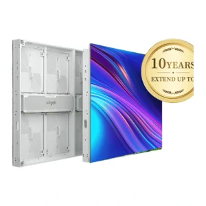 Màn hình LED ngoài trời Absen A25 nền trắng, mặt sau và mặt trước cabinet
