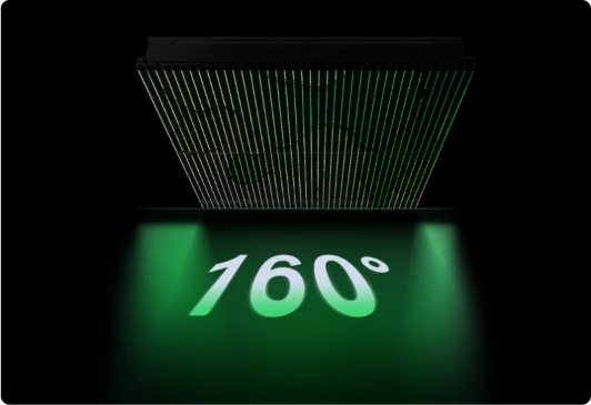 Màn hình LED lưới QSTECH B7120 Series ngoài trời mật độ cao pitch 20.8×15.6 mm, 10.000 nits Góc nhìn 160° của màn hình LED lưới QSTECH B7120
