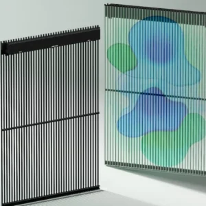 Màn hình LED lưới QSTECH B7120 Series ngoài trời mật độ cao pitch 20.8×15.6 mm, 10.000 nits Mặt trước và mặt sau tấm lưới LED QSTECH B7120
