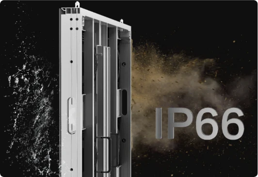 Màn hình LED ngoài trời QSTECH Y53 Series DOOH cabinet mỏng 68 mm, pitch 4–10 mm Cabinet QSTECH Y53 chống nước bụi IP66