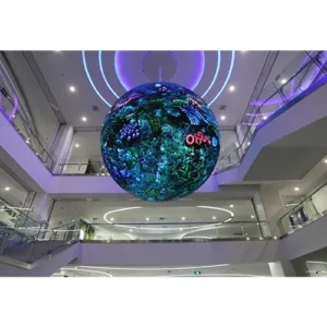 Màn hình LED hình cầu Unilumin U-Sphere treo giữa giếng trời trung tâm thương mại