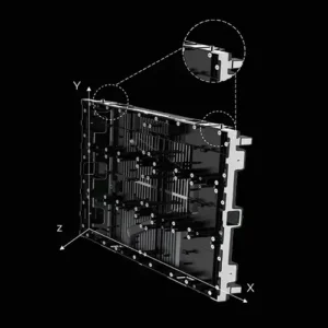 Điều chỉnh ba trục XYZ trên cabinet Unilumin UDA II để màn hình phẳng
