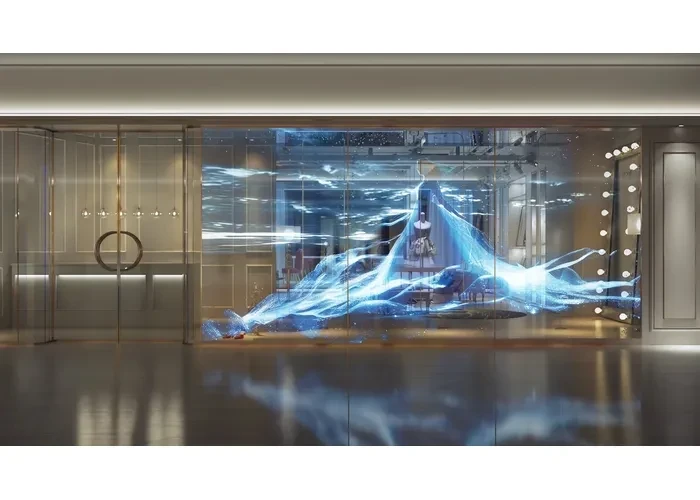 Màn hình phim LED trong suốt Unilumin Udesign SV Pro tại sảnh tòa nhà Màn hình phim LED trong suốt Unilumin Udesign SV Pro tại sảnh tòa nhà