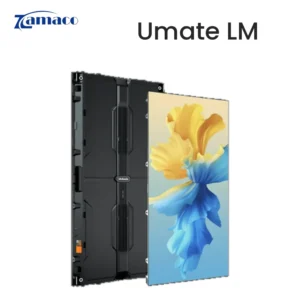 Màn hình LED Unilumin Umate LM nhìn nghiêng, cabinet mặt trước và mặt sau