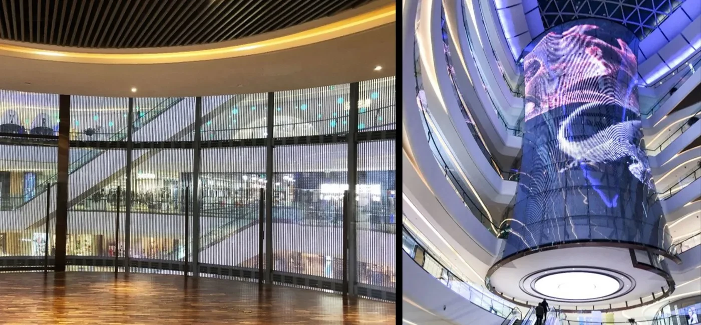 Màn hình LED trong suốt Unilumin Umesh UVF tại trung tâm thương mại Màn hình LED trong suốt Unilumin Umesh UVF tại trung tâm thương mại