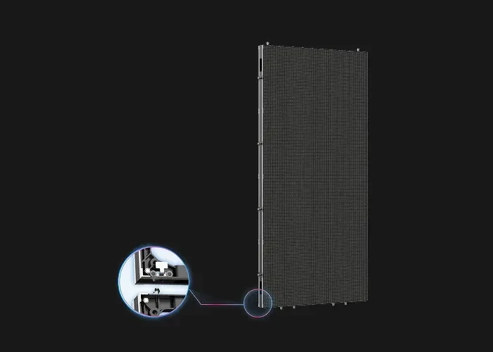 Khóa tự động ở cạnh cabinet Unilumin Uslim S2 giúp ghép nối nhanh Khóa tự động ở cạnh cabinet Unilumin Uslim S2 giúp ghép nối nhanh