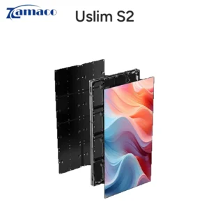 Màn hình LED hai mặt Unilumin Uslim S2 nhìn nghiêng, cabinet mặt trước và mặt sau