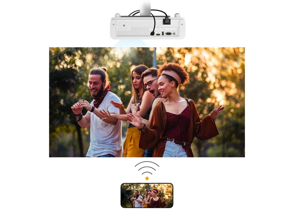 Chiếu không dây từ điện thoại lên máy chiếu Viewsonic LX750-4K Chiếu không dây từ điện thoại lên máy chiếu Viewsonic LX750-4K