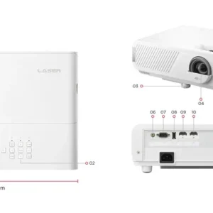 Máy chiếu 4K Viewsonic LX750-4K laser thông minh 4.000 ANSI Lumens Kích thước máy chiếu Viewsonic LX750-4K 312 × 234 × 104 mm